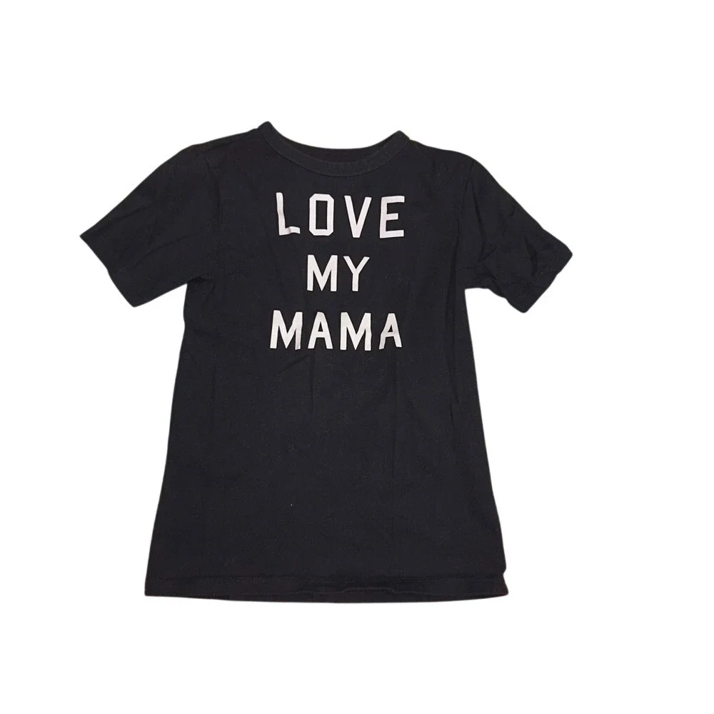 The Childrens Place Black Love My Mama Graphic Tee Kids Small S 5/6 Short Sleeve